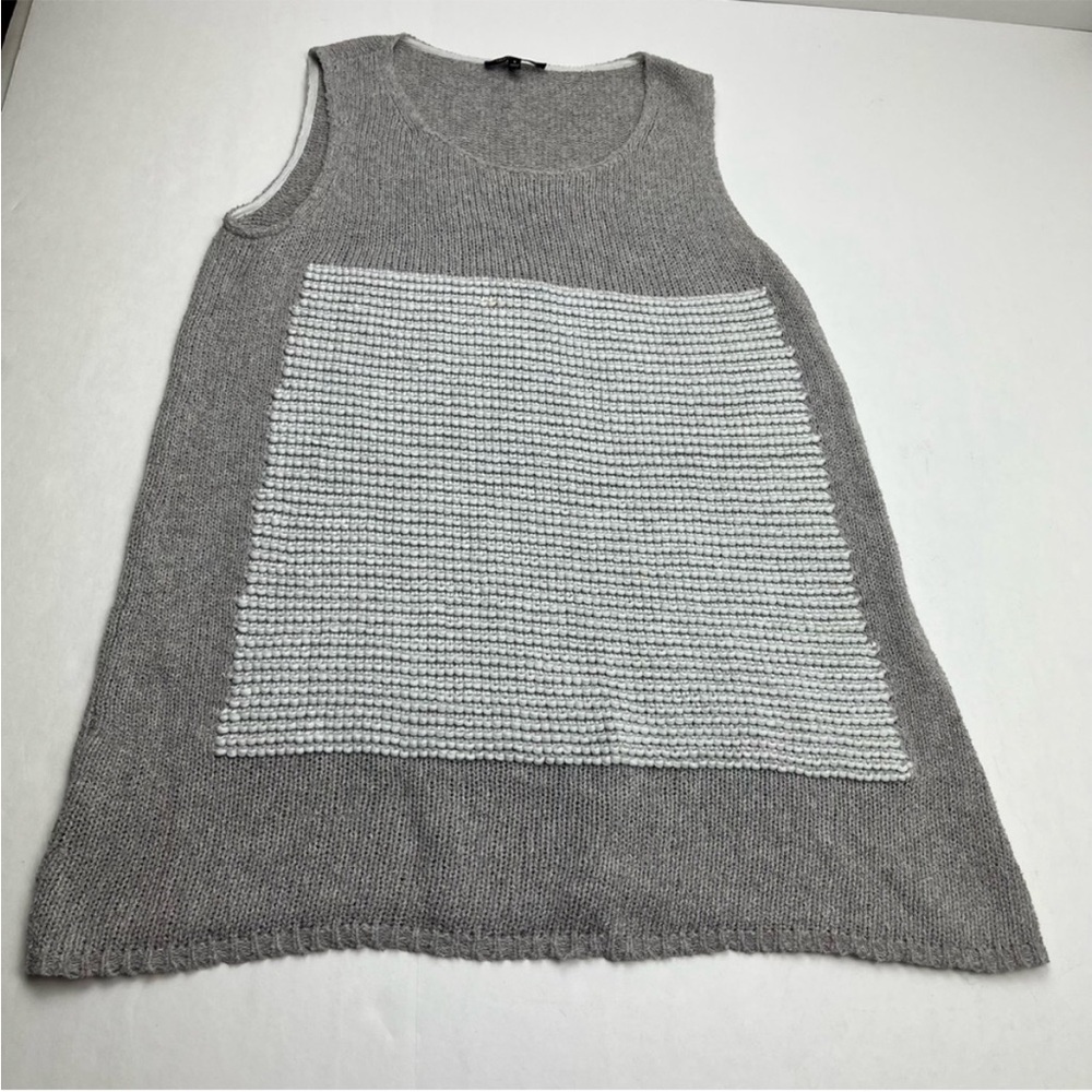 Lafayette 148 New York Knit Sleeveless Sweater Women Size Small Grey‎ Gray *FLAW